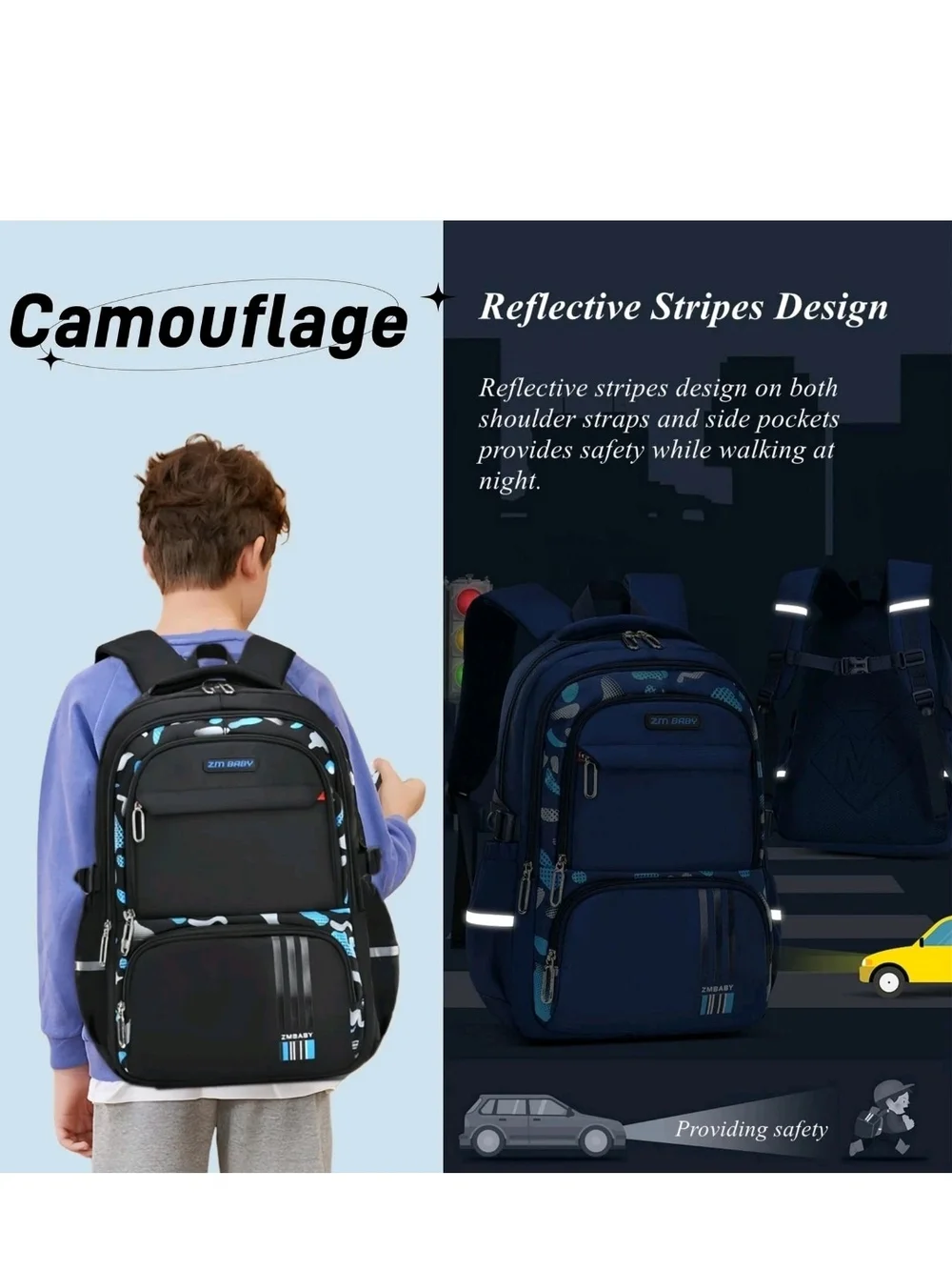 Bansusu ZM Baby Camo Backpack for Boys Middle School Elementary, Camouflage